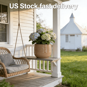 Set of 3 Ceramic Flower <b>Pots</b> Modern American Style Lightweight Eco Friendly Floor <b>Standing</b> Drainage Hole for Home Garden Use - Product Image 2