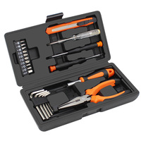 Kit d'outils ménagers de 22 pièces, ensemble d'outils manuels pour la réparation à domicile, avec pinces en acier au carbone, tournevis, étui de rangement compact