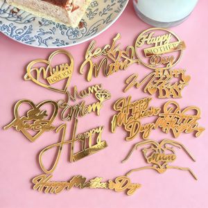 Décoration de gâteau pour la fête des mères en acrylique doré Ins Fengya, décoration latérale de gâteau pour la fête des mères, décoration de gâteau - Product Image 2