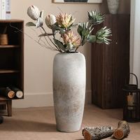 Grand vase à fleurs cylindrique en céramique R97 pour la décoration intérieure, vente en gros d'usine