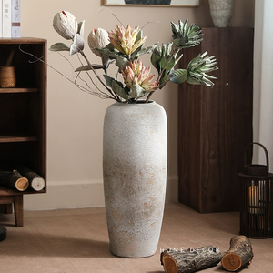 Vaso Alto R97 per Fiori, Decorazione Casa, Vendita all'Ingrosso, Grande Vaso Cilindrico in Ceramica per Pavimento - Product Image 4
