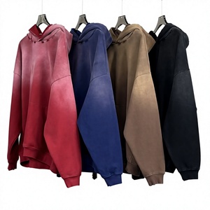 Sweat-shirts à capuche amples et décontractés, effet délavé, pour la personnalisation de vêtements et la mode streetwear (vente en gros) - Product Image 4
