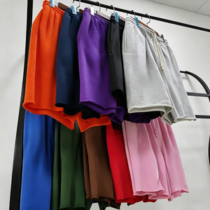 Trendy Casual Cotton Wreath Collection <b>Shorts</b> Drawstring Embroidery Knit 100% Cotton Puff Print <b>Sweatpants</b> <b>Shorts</b> - Product Image 1