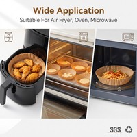 Papiers sulfurés ronds de qualité alimentaire, résistants aux taches et imperméables, pour friteuse à air, 16 cm, 50 pièces, pour micro-ondes et préparation culinaire domestique