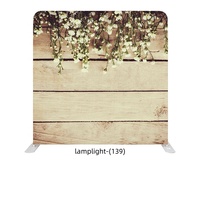 Support de toile de fond portable 8ft 10ft personnalisé, pleine couleur, avec éclairage pour photographie, imprimé effet bois, en tissu tendu type housse de coussin