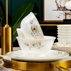 Service de table en céramique de Jingdezhen – Ensemble de bols et assiettes pour la maison – Luxe léger haut de gamme – Cadeau de déménagement – Échantillon personnalisable avec LOGO - Product Image 3