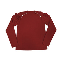 Pull tricoté col rond en mélange de coton personnalisé pour femme, idéal pour les sororités, les équipes scolaires et les tenues universitaires grecques – Vente en gros
