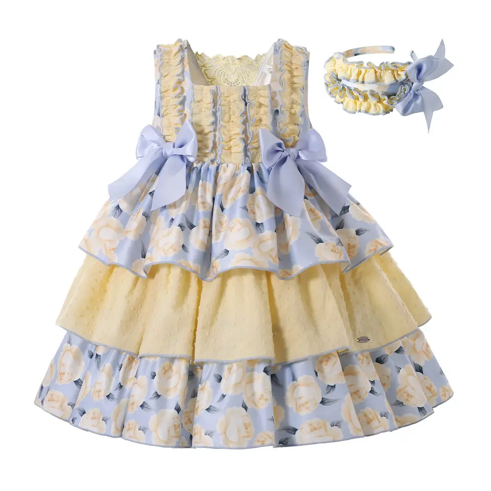 Lavender Fancy Easter Dresses New Designer Flower Girl Dresses Online Layers Baby Girl Princess Dress Kids Clothes