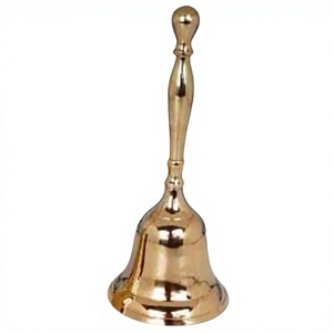 Campana de Navidad de alta calidad, suministros a granel de fábrica, campanas de celebración, campana de latón dorado de lujo, campana de mano Premium para llamar - Product Image 1