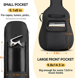Mochila Impermeable para Guitarra Acústica, Acolchada y Gruesa, Estuche Rígido de Oxford, Bolsa de Transporte con Accesorios para Instrumentos para Actuaciones al Aire Libre - Product Image 6