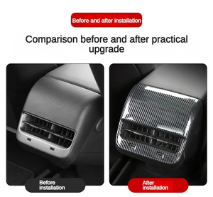 ฝาครอบกล่องคอนโซลกลางสำหรับ <span class=keywords><strong>Tesla</strong></span> Model 3 Y คาร์บอนไฟเบอร์ พร้อมฝาครอบกรองช่องระบายอากาศด้านหลัง ป้องกันฝุ่น <span class=keywords><strong>ราคา</strong></span>โรงงาน - Product Image 4
