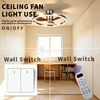 Ventilateur de plafond avec lustre en cristal de 20 pouces, moteur DC silencieux, lumière LED à intensité variable, montage encastré pour chambre à coucher, salon