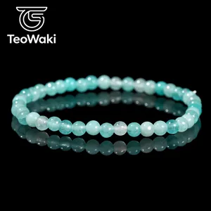 TeoWaki Gelang Elastis Manik-manik Batu Alam Bulat Pilihan Warna Beragam Perhiasan Fashion Harian Dapat Ditumpuk Hadiah Liburan 19cm - Product Image 3