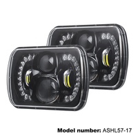 Phares LED 5x7 7x6 pouces DRL, feux de croisement et de route, 60W, homologués DOT, type Sealed Beam pour camions, SUV et véhicules tout-terrain H6054
