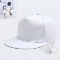 Op maat geborduurde 5-panel flatbill baseballcap van katoenen fleece, snapback, streetwear, performance, leaf promotie