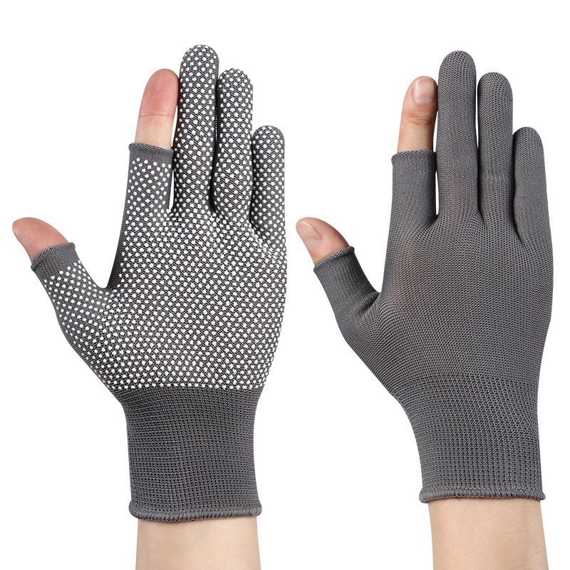 Nylon gloves [grey half-finger]