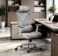 Chaise de bureau ergonomique à dossier haut en maille pivotante avec roulettes et support lombaire pour le bureau à domicile