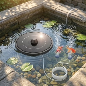 Factory Supply Solar Charging Oxygen Aerator Continuous Aeration Low Noise Solar Air Pump <b>Pond</b> Field Fishing Oxygen Increasing - Product Image 5