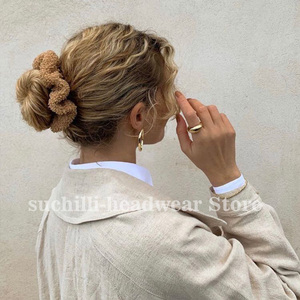 Coleteros de Terciopelo de Color Sólido para Mujer, Bandas para el Cabello para Niñas, Lazos para Cola de Caballo, Accesorios - Product Image 2
