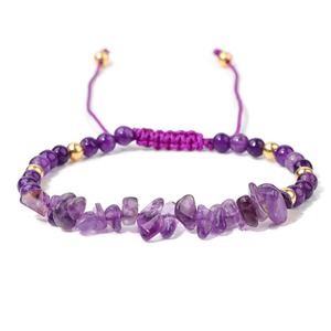 Usine En Gros À La Main Cristal De Guérison Boho 5-8mm Améthyste Turquoise Rose Quartz Pierre Chips Gravier <span class=keywords><strong>avec</strong></span> <span class=keywords><strong>Bracelet</strong></span> De Perles D'or - Product Image 5