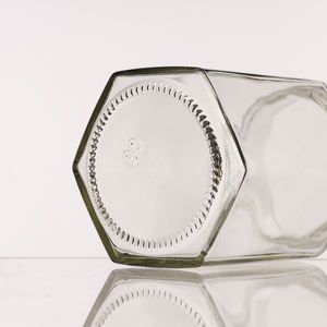 โหลแก้วใส่อาหารทรงหกเหลี่ยมขนาดเล็กสีใสออกแบบโลโก้ได้ตามต้องการ - Product Image 4