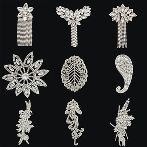 Patch en strass motif cachemire blanc nacré pour vêtements et vestes de style rétro, <span class=keywords><strong>applique</strong></span> en strass vintage faite à la main pour le bricolage - Product Image 5