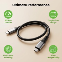 Cable USB-C 3.2 Gen 2x2 de Sincronización, Transferencia de Datos de Ultra Alta Velocidad de 20 Gbps, Cable de Computadora Portátil de 0.5 M, Carga Rápida de 5 A, Video 4K
