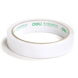 Cinta adhesiva de doble cara Deli, 18 mm x 10 yardas, blanca, fuerte adherencia, material de oficina - Product Image 2