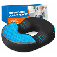 Coussin ergonomique en mousse à mémoire de forme avec gel rafraîchissant pour chaise, fauteuil roulant, soulagement des douleurs au coccyx et des hémorroïdes