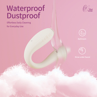 Stimulateur clitoridien vibrant sans latex, étanche IPX7, 9 vitesses, télécommande sans fil, silicone, forme en C, double extrémité