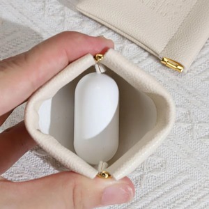 High Class OEM Customized Emboss Logo Pu Leather Fashion Bag Earphone Jewelry Necklace Coin Leather Dust Bag with Iron <b>Sheet</b> - Product Image 2