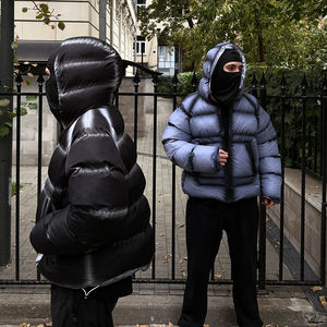 Vestes matelassées à capuche en duvet léger coupe-vent <span class=keywords><strong>d</strong></span>'hiver fabriquées par le fabricant, teintes par pulvérisation régulière en PP, lavées - Product Image 1