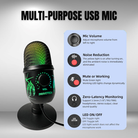 Panvotech Vlogging Kit Streaming Studio de jeu professionnel Enregistrement Podcast Équipement Kit de microphone à condensateur