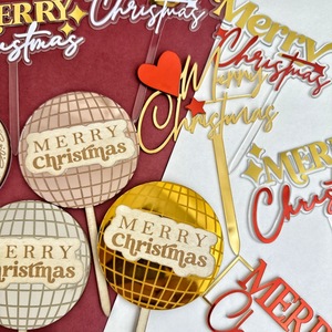 Adorno de acrílico para pastel con diseño de miel y dulzura, decoración navideña de madera de doble capa para fiestas de Navidad - Product Image 4