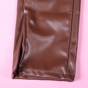Aa-4 Fall Autumn New Arrival Infant Toddler Pu <b>Leather</b> Pants Faux <b>Leather</b> <b>Legging</b> Slim Little Girls Printed Sweet Style - Product Image 6