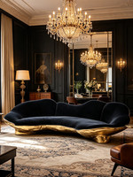 Canapé en tissu italien à coque incurvée, canapé inclinable de luxe pour villa, canapé design artistique et élégant, mobilier de maison pour salons haut de gamme