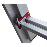 Meilleure échelle escamotable 3-en-1 légère en alliage d'aluminium, 2x7 marches, 150 kg, certifiée EN 131 pour supermarchés et escaliers