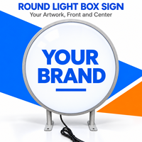 Vente directe d'usine, panneau publicitaire LED rond mince à fixation murale, boîte à lumière rotative, boîte à lumière double face