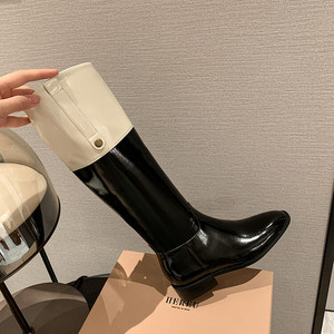 Wholesale <b>Winter</b> Knee High <b>Boots</b> for Women Handmade with Butter Leather Fleece-Lined Pigskin 3cm Square Heel Side Zip Design - Product Image 3