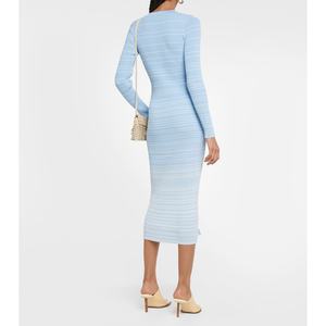 Nuevos Productos Explosivos: Vestido Cárdigan de Punto Acanalado con Rayas para Mujer, Otoño - Product Image 2