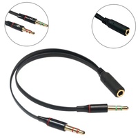 Câble séparateur audio auxiliaire Y plaqué or 3,5 mm, 1 femelle vers 2 mâles
