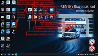 Escáner de diagnóstico para ordenador portátil, dispositivo de diagnosis MB Star C4 Doip C4 Plus DoIP con software XENTRY v2022,3 y CF-SX3