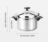 Casserole à pression manuelle en aluminium 5-en-1 multifonction, grande capacité, anti-explosion, pour ragoûts et soupes profondes, compatible gaz