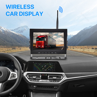 Monitor Inalámbrico para Auto de 7 Pulgadas con Soporte en U, Sistema de Visión Trasera Inalámbrico 1080P, DVR, Cámara de Reversa Digital Inalámbrica de 2.4G