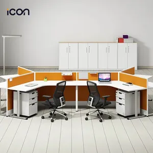 Nieuwste Stijl Modulaire 4 Persoon Kantoor Cel Office Workstation Cel Akoestische Workstation