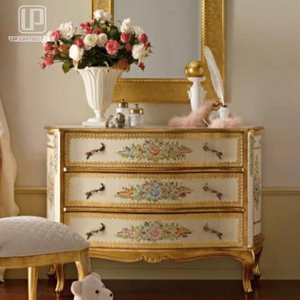 Juego de Muebles de Dormitorio de Madera Estilo Francés, Diseño Antiguo, con Armario de Almacenamiento Clásico, Cama Queen Size para Dormitorio, Modelo UP-064 - Product Image 2