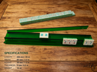 Ensemble de 4 supports de mahjong en acrylique vert émeraude de 20 pouces avec pousseurs magnétiques, jeu de luxe moderne pliable et portable, artisanat de qualité supérieure