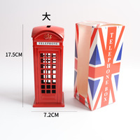Tirelire en métal style cabine téléphonique rouge de Londres, décoration d'intérieur, souvenir, cadeau, 3 tailles disponibles