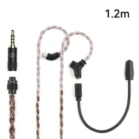Câble de mise à niveau pour écouteurs de jeu TRN RedChain Plus Gramr avec micro détachable 3,5 mm 1,2 m/2 m, câble mixte cuivre-argent à quatre conducteurs
