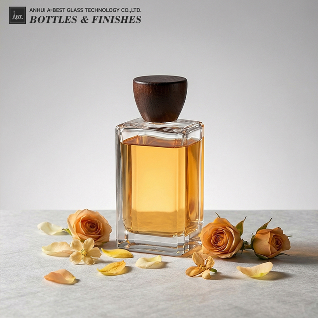 ABT Luxury Square Glass Perfume Bottle Cap Empty Refillable Fragrance Container for Cosmetic Packaging 3 Sizes Available
